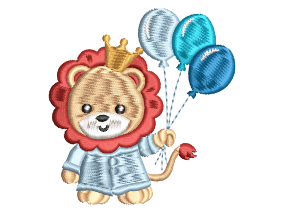 Crowned Lion Embroidery for Boutique Apparel
