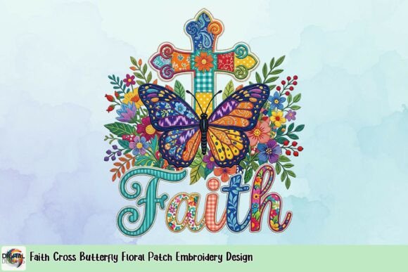 Faith Cross Butterfly Floral Patch Design Review